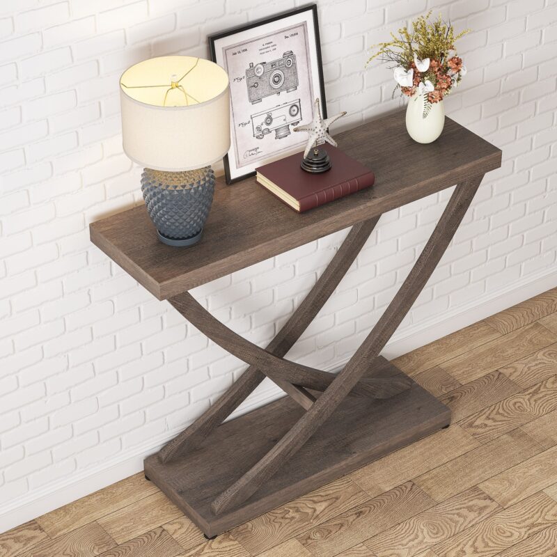Console Table, 35 inch Industrial Entryway Table Narrow Sofa Table - Image 4