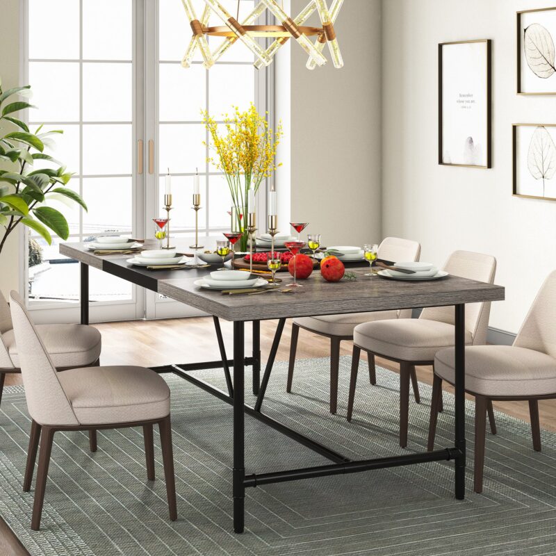 Dining Table, Industrial Breakfast Dinner Table for 6-8 people - Image 8