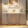 Console Table,  55" Modern Sofa Table with Faux Marble Surface - Image 4