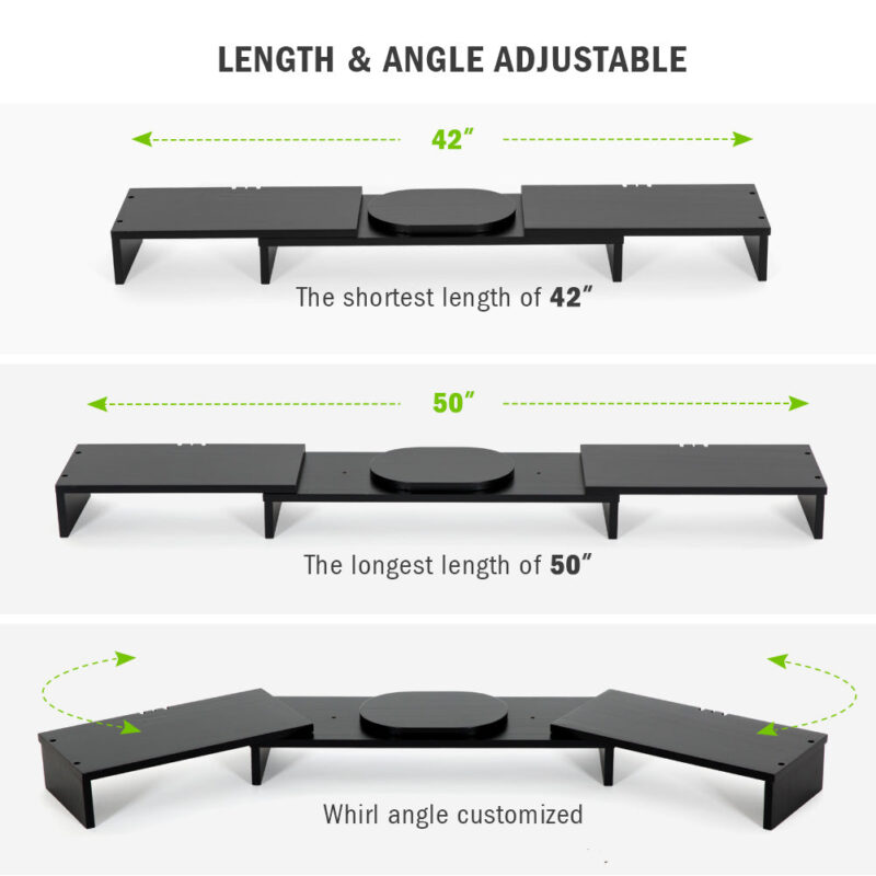 Monitor Stand, 3 Shelf Monitor Riser with Adjustable Length and Angle - Image 4
