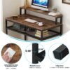 Computer Desk, Industrial Writing Desk with Monitor Stand - Image 6