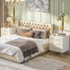 Nightstand, Modern Bedside Table Sofa End Table with 3 Drawers - Image 8