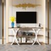 Console Table, Industrial Entryway Sofa Table with 3-Tier Shelves - Image 9