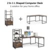 L-Shaped Desk, Computer Desk with 3 Tier Storage Shelves and File Drawer - Image 6