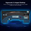 Gaming Desk, 74.8 Inches U Shaped Computer Desk with Hutch - Image 6