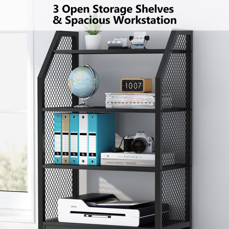 File Cabinet, 2 Drawer Vertical Filing Cabinet with Bookshelf - Image 5