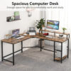 L-Shaped Desk, Corner Computer Desk with Monitor Stand - Image 4