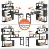 Rotating Desk, Reversible Computer Desk with 5 Shelves - Image 9