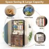 Bookshelf, 4-Tier Etagere Bookcase with Drawer & Cabinet - Image 5