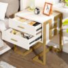 Nightstand, 21" Wide Bedside  End Table with 2-Drawer - Image 5