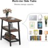 End Table, 3-Tier Vintage Bed Side Table Night Stand - Image 5