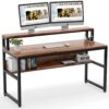 55 Inches Computer Desk with Shelves and  Monitor Stand - Image 2