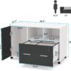 File Cabinet, Lateral Printer Stand with Wheels and Shelves - Image 7