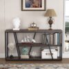 Console Table, Industrial 3-Tier Sofa Entryway Table with Open Shelves - Image 4