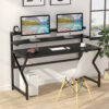 Computer Desk, 55" Office Desk Gaming Table with Monitor Stand - Image 3