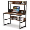 Computer Desk, Home Office Desk Study Desk with Hutch and Shelves