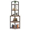 Corner Shelf, 60 Inch Corner Bookshelf Ladder Shelf Plant Stand