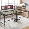 Two Person Desk, 93" Double Computer Desk With USB Ports & Power Outlet
