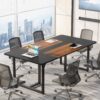 Conference Table, 6FT Rectangle Meeting Table for 8 People - Image 2
