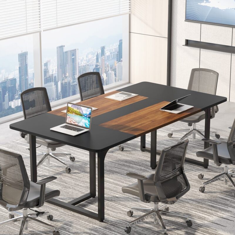 Conference Table, 6FT Rectangle Meeting Table for 8 People - Image 2