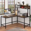 L-Shaped Desk,  Computer Desk with Hutch, Study Corner Desk - Image 2