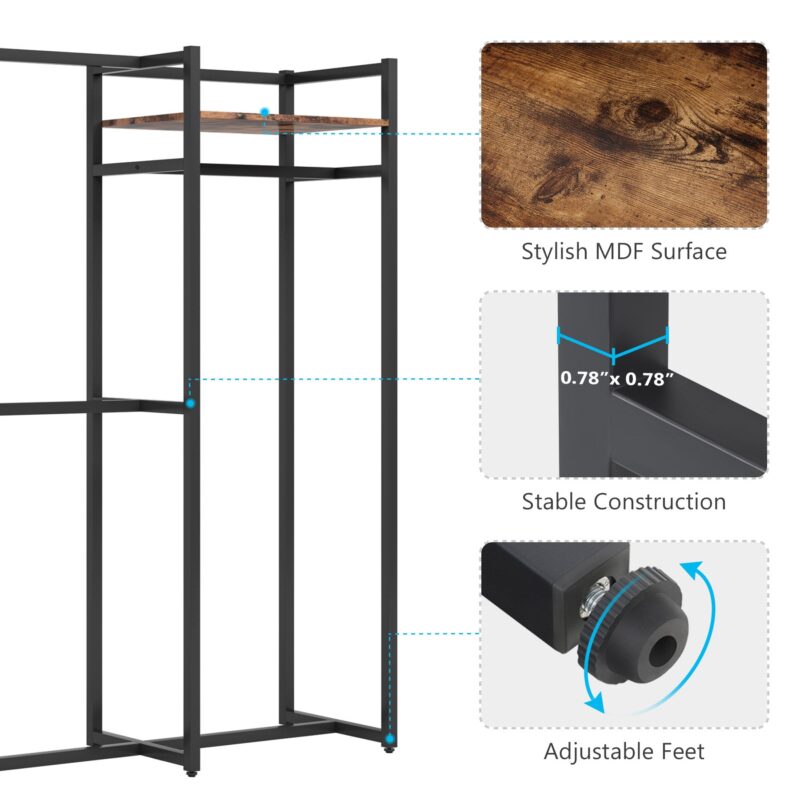 Freestanding Closet Organizer, Large Garment Clothes Rack - Image 5