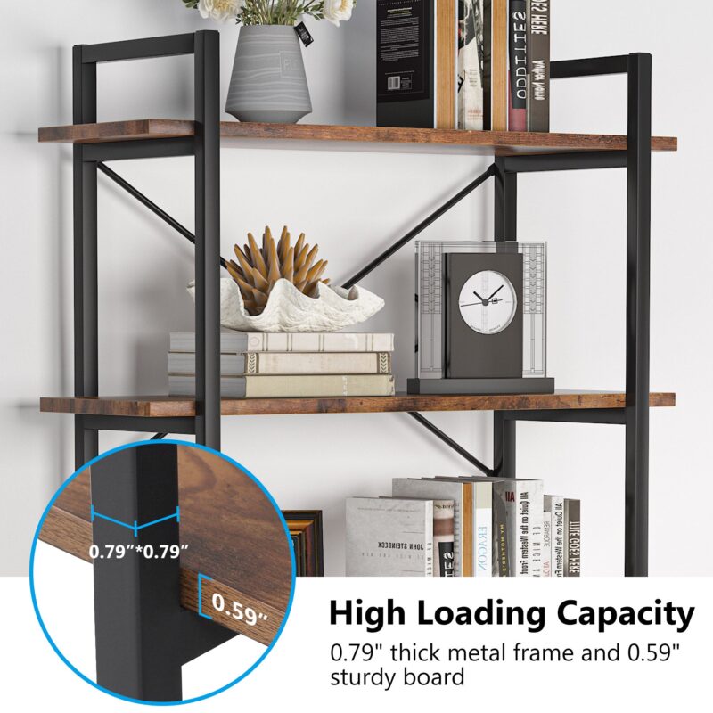 Bookshelf,  5 Tier Bookcase Display Shelf Unit - Image 7