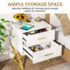 Nightstand, Modern Bedside Sofa Table with 2 Storage Drawers - Image 5