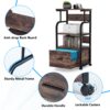 File Cabinet, 3 Tier Mobile Printer Stand with Legal Size Drawer - Image 5