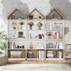 Bookshelf, 5-Shelf Skinny Cube Bookcase Display Shelving Unit - Image 8