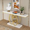 Console Table, 55" Faux Marble Sofa Accent Table for Hallway - Image 5
