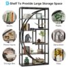 Bookshelf, Industrial Bookcase with 8 Open Storage Shelf - Image 6