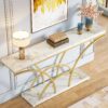 Console Table, 70.9" Sofa Table with Faux Marble Tabletop for Entryway - Image 5