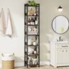Corner Shelf, 78.7" Narrow Bookshelf 7 Tier Corner Bookcase - Image 5