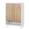 Shoe Cabinet, Modern Wood Shoe Organizer Cabinet with Door - Image 2