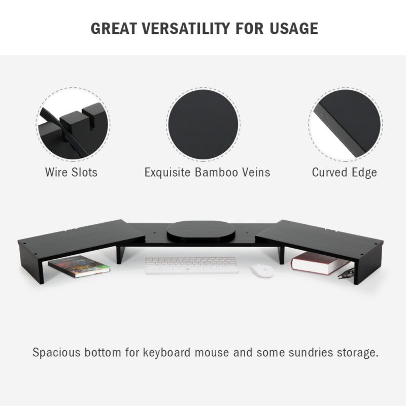 Monitor Stand, 3 Shelf Monitor Riser with Adjustable Length and Angle - Image 5