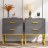 Nightstand, Modern Bedside Sofa Table with 2 Storage Drawers - Image 12