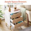 Nightstand, Modern Bedside Table with 3 Drawers, Sofa End Table - Image 5