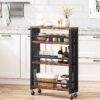 Kitchen Cart, 4 Tier Slim Storage Rolling Cart Spice Rack with Handle - Image 2
