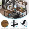 L-Shaped Desk,  Computer Desk with Hutch, Study Corner Desk - Image 6