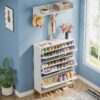 Shoe Cabinet, Flip Drawer Shoe Organizer and Coat Rack Set - Image 4