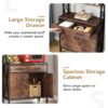 Bookshelf, 4-Tier Etagere Bookcase with Drawer & Cabinet - Image 6