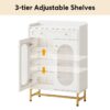 Shoe Cabinet, Modern Storage Cabinet with Drawer & Adjustable Shelves - Image 7