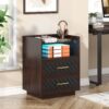 Nightstand, 2 Drawers Beside Table with LED Lights and Shelves - Image 4