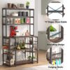 Kitchen Baker's Rack, 6-Tier Utility Kitchen Storage Shelf with Hutch - Image 5