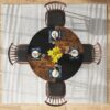 Dining Table, Round Kitchen Dinner Table with Storage Shelf - Image 4