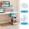 Computer Desk, Industrial Writing Desk with Shelves for Study - Image 5