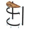 End Table, Half Round Narrow Side Table with Metal Frame - Image 10