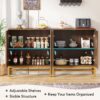 Sideboard Buffet Set of 2, Accent Console Cabinet with Adjustable Shelf - Image 6