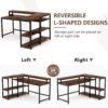 Reversible L Shaped Computer Corner Desk with Shelves - Image 5